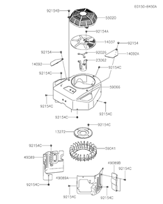Cooling Equipment Diagram and Parts List for FX691V-CS32  Cub Cadet Engine
